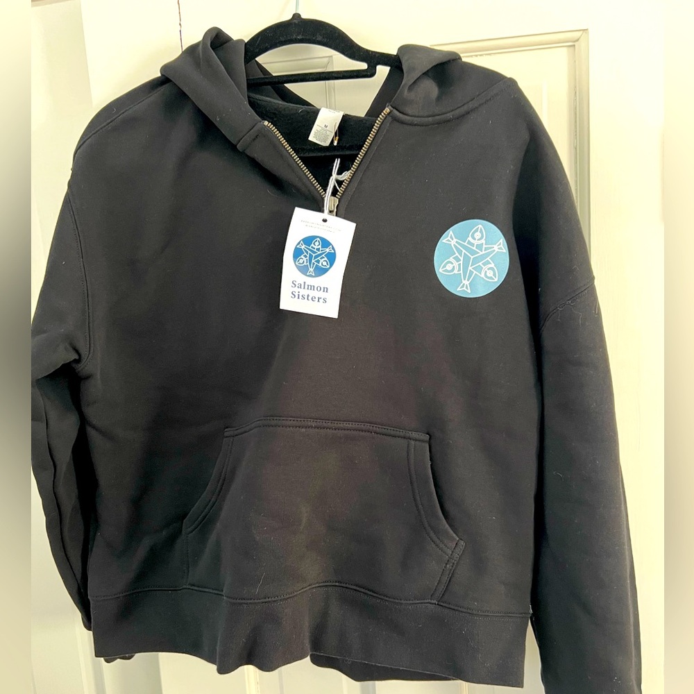NWT Salmon Sisters hooded sweatshirt